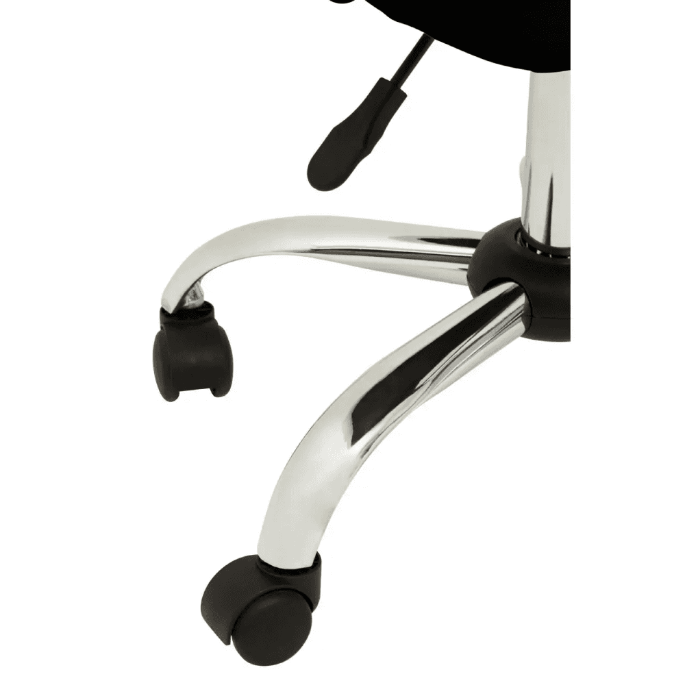 Metro Ribbed Black And Chrome Home Office Chair