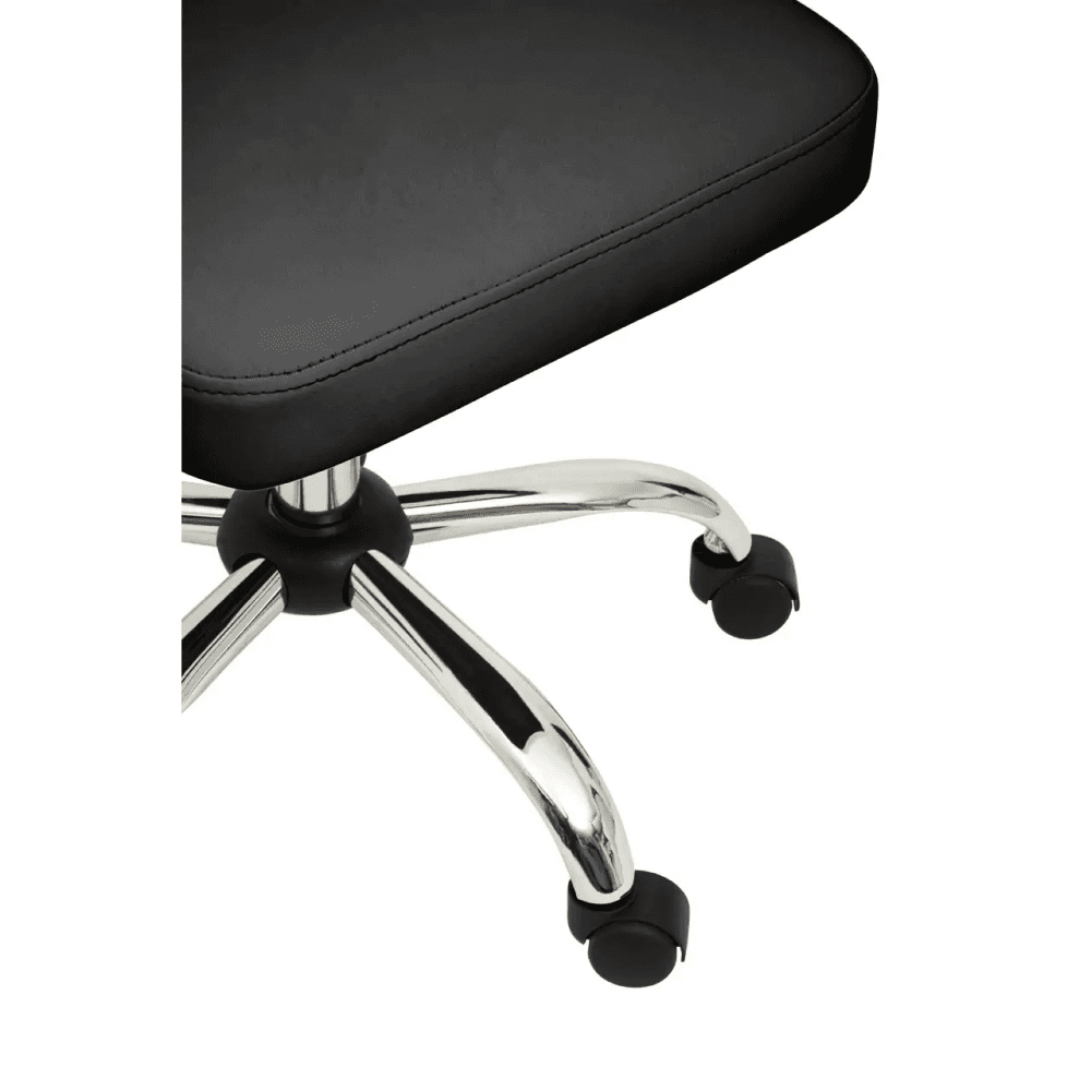 Metro Ribbed Black And Chrome Home Office Chair