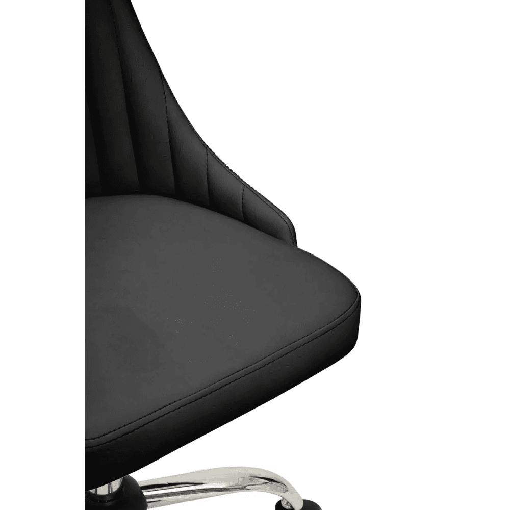 Metro Ribbed Black And Chrome Home Office Chair