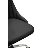 Metro Ribbed Black And Chrome Home Office Chair
