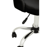 Metro Ribbed Black And Chrome Home Office Chair