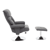 Danbury Grey Leather Reclining Chair And Footstool