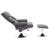 Danbury Grey Leather Reclining Chair And Footstool