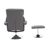 Danbury Grey Leather Reclining Chair And Footstool