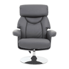 Danbury Grey Leather Reclining Chair And Footstool