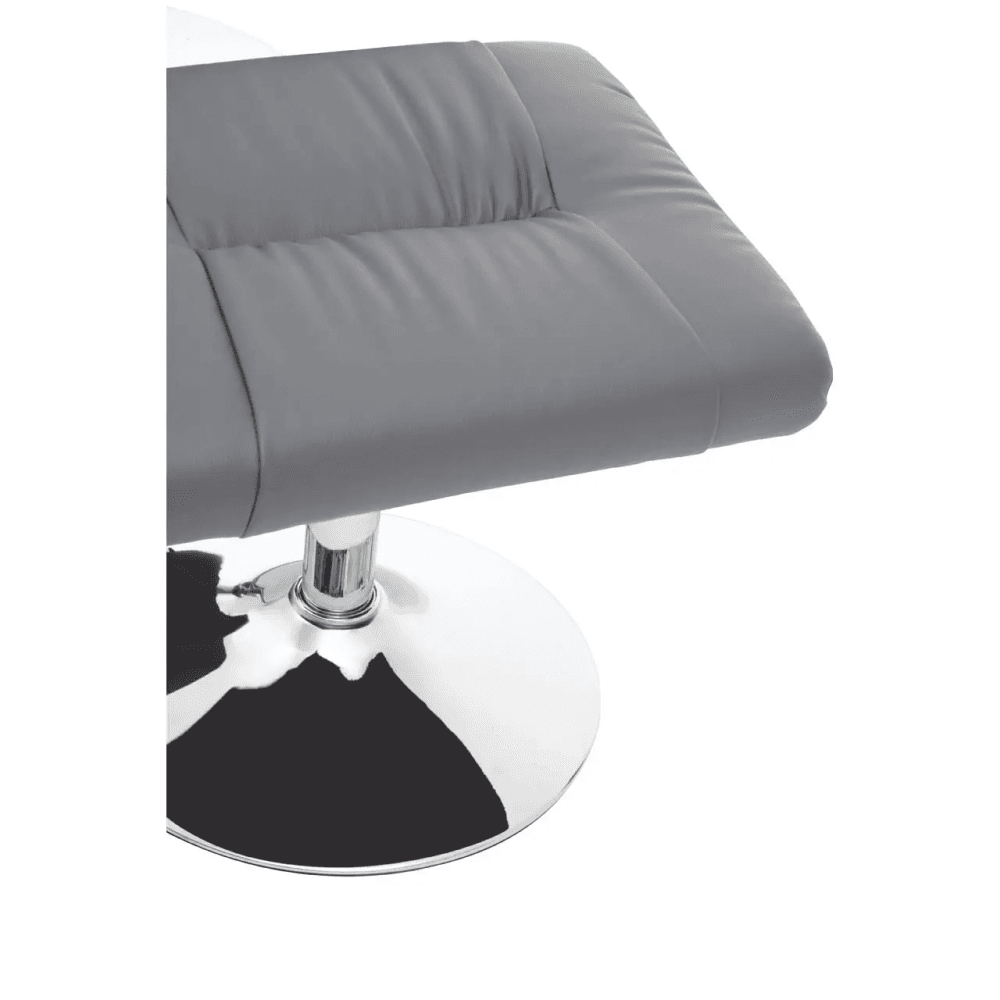 Danbury Grey Leather Reclining Chair And Footstool