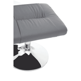 Danbury Grey Leather Reclining Chair And Footstool