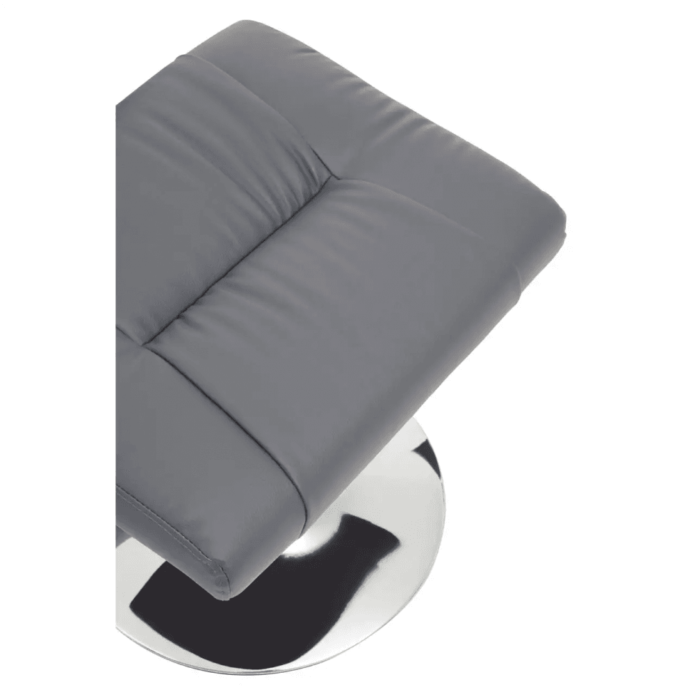 Danbury Grey Leather Reclining Chair And Footstool