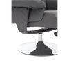 Danbury Grey Leather Reclining Chair And Footstool