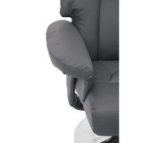 Danbury Grey Leather Reclining Chair And Footstool