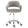 Lydia Grey Velvet Home Office Chair with Curved Back