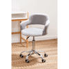Lydia Grey Velvet Home Office Chair with Curved Back