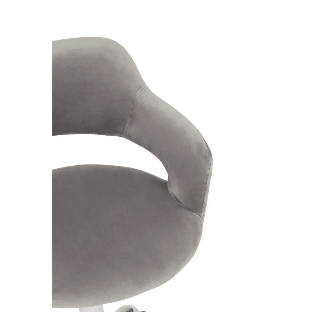 Lydia Grey Velvet Home Office Chair with Curved Back