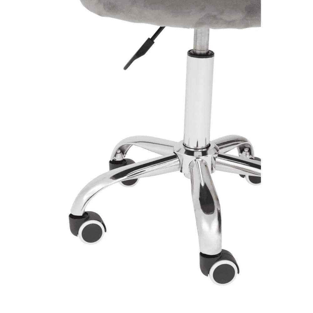 Lydia Grey Velvet Home Office Chair with Curved Back