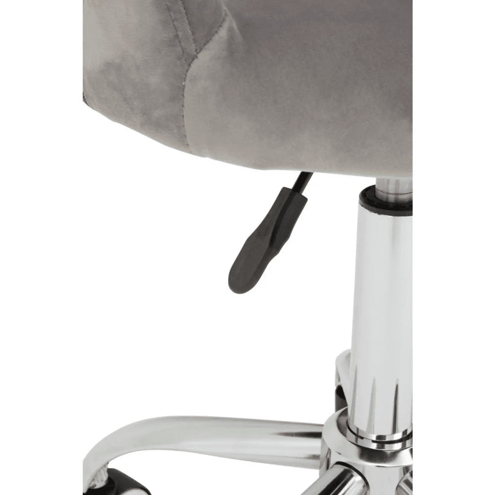 Lydia Grey Velvet Home Office Chair with Curved Back