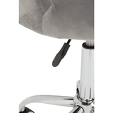 Lydia Grey Velvet Home Office Chair with Curved Back