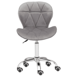Livia Grey Velvet Quilted Home Office Chair