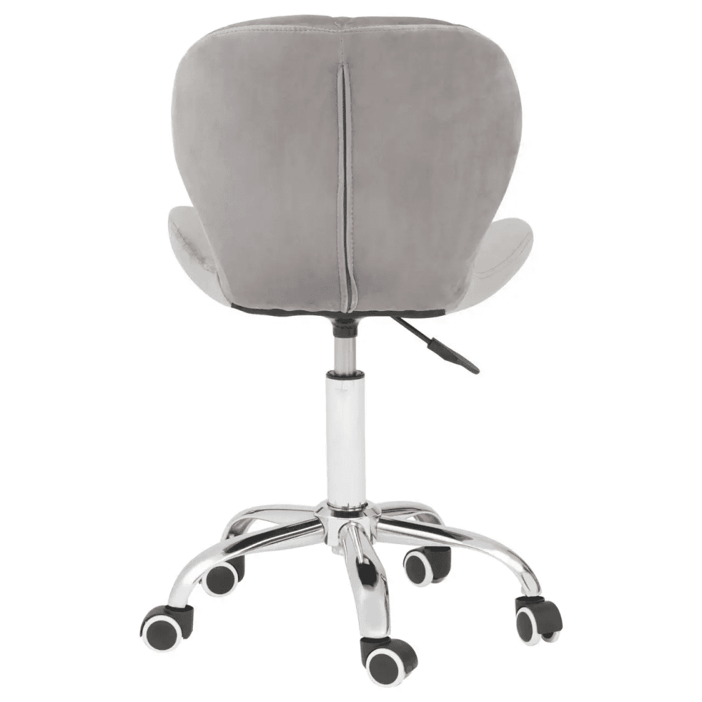 Livia Grey Velvet Quilted Home Office Chair