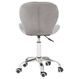 Livia Grey Velvet Quilted Home Office Chair