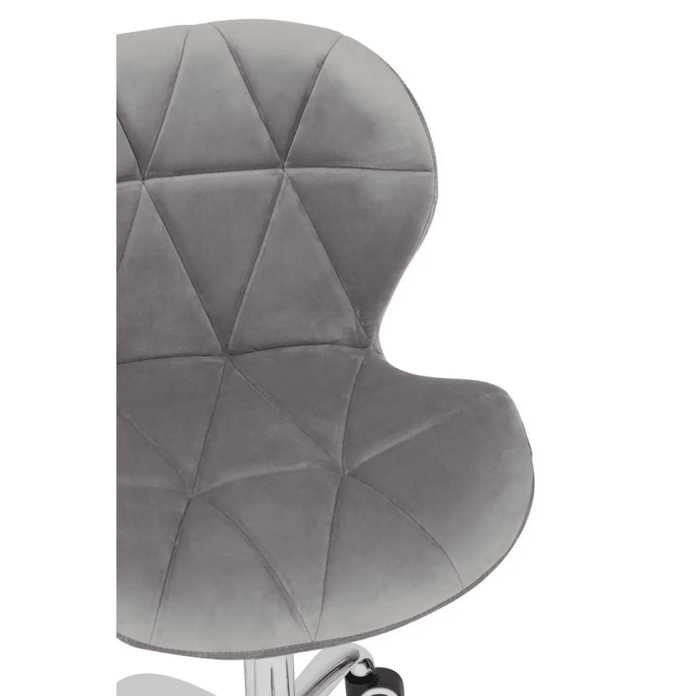 Livia Grey Velvet Quilted Home Office Chair
