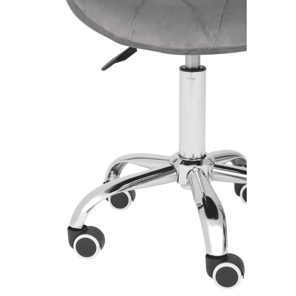 Livia Grey Velvet Quilted Home Office Chair