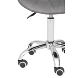 Livia Grey Velvet Quilted Home Office Chair