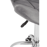 Livia Grey Velvet Quilted Home Office Chair