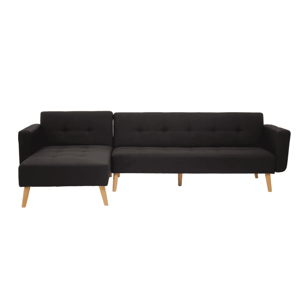 Mason Hagen Black Large Corner Sofa Bed