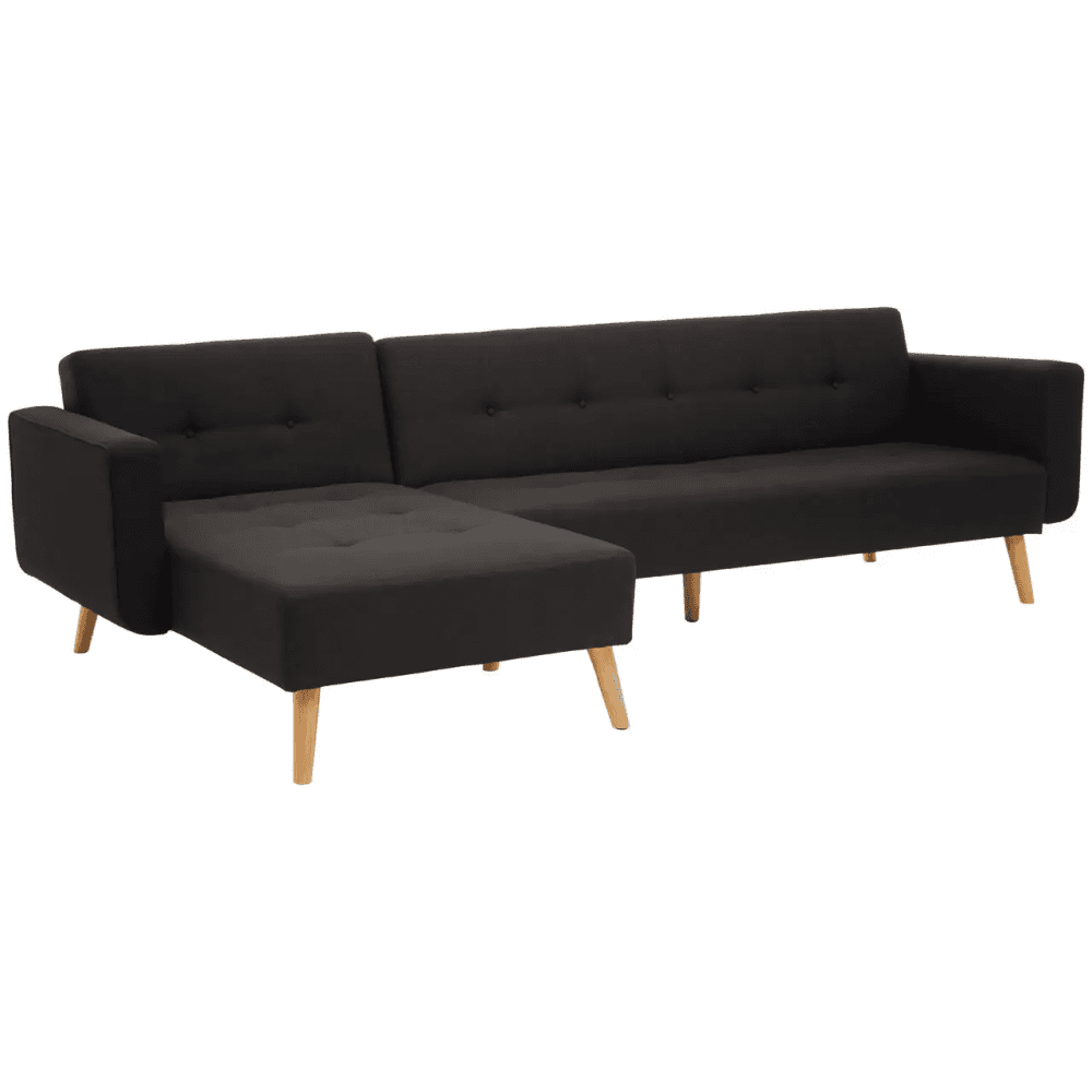Mason Hagen Black Large Corner Sofa Bed