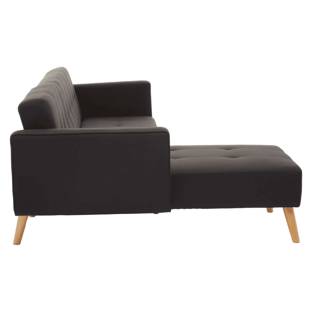 Mason Hagen Black Large Corner Sofa Bed