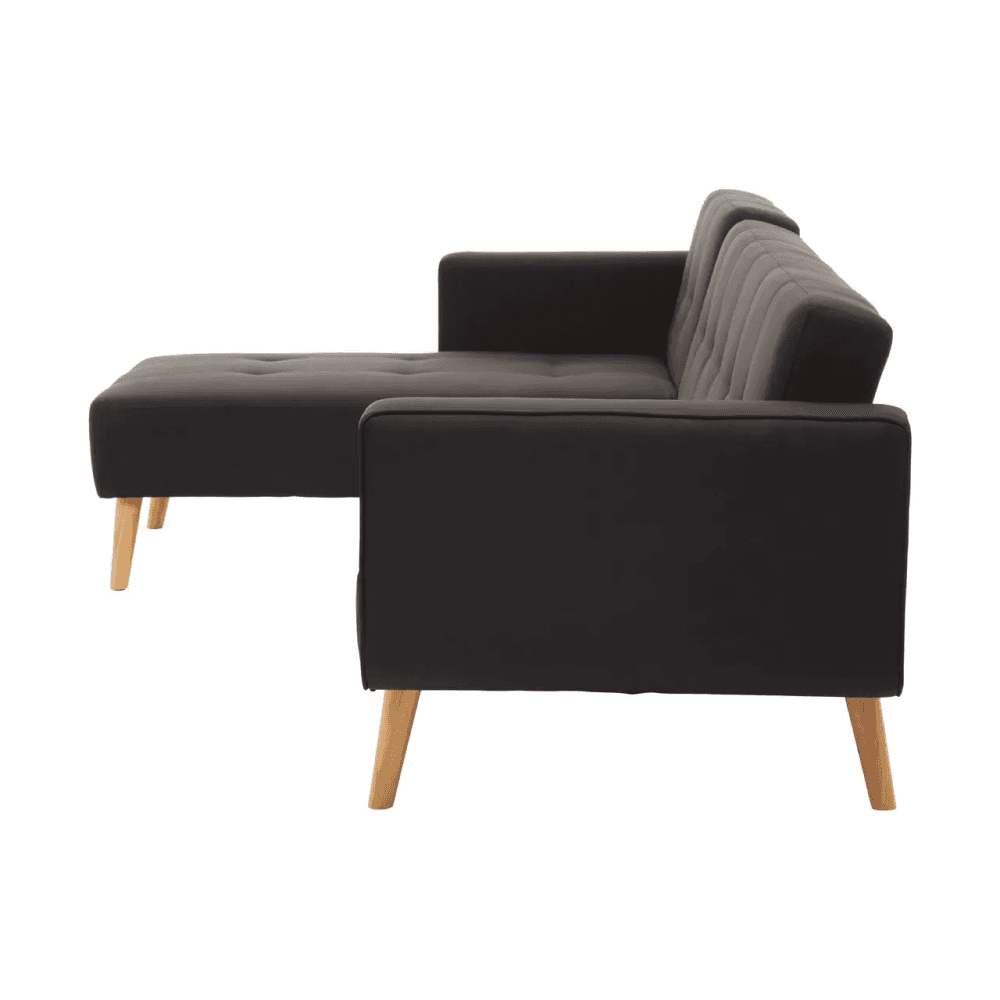 Mason Hagen Black Large Corner Sofa Bed