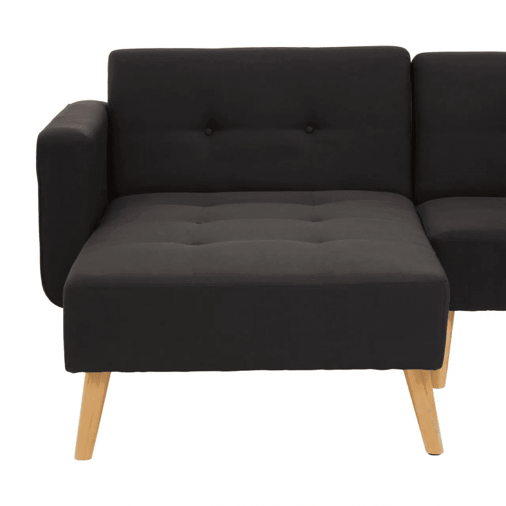 Mason Hagen Black Large Corner Sofa Bed