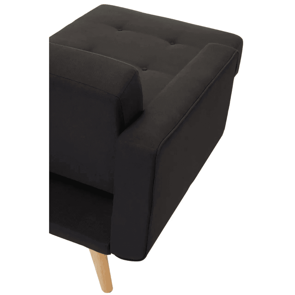 Mason Hagen Black Large Corner Sofa Bed