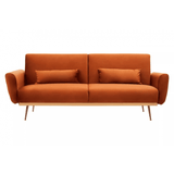 Sydney Burnt Orange Velvet Sofa Bed