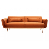 Sydney Burnt Orange Velvet Sofa Bed
