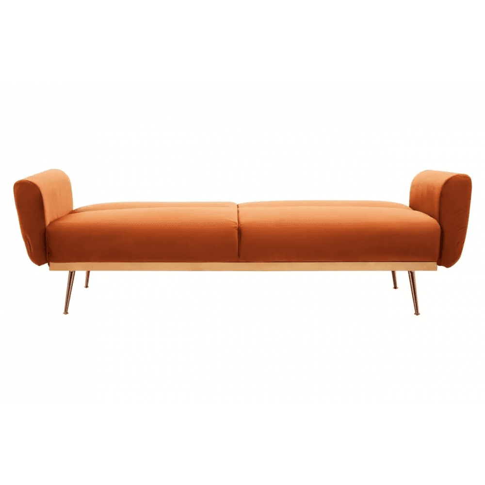 Sydney Burnt Orange Velvet Sofa Bed
