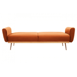 Sydney Burnt Orange Velvet Sofa Bed