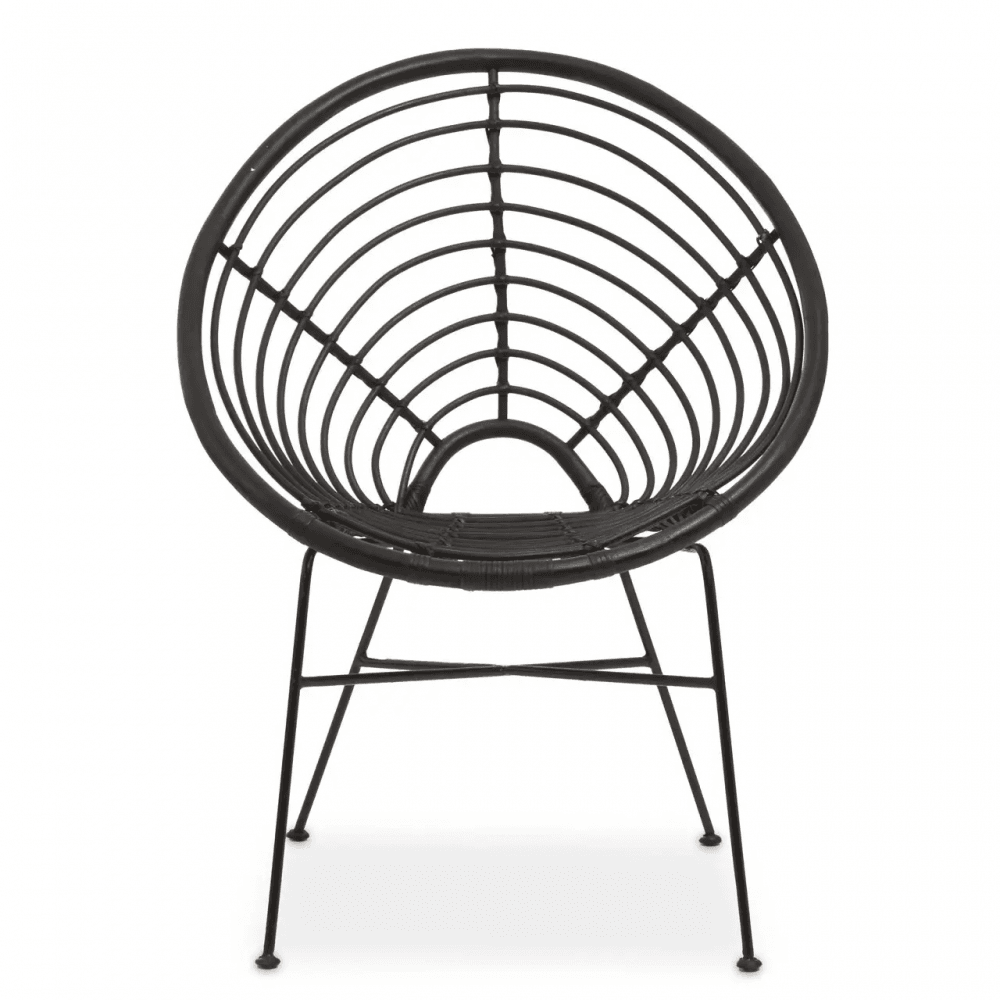 Montrose Black Natural Rattan Round Chair