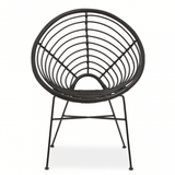 Montrose Black Natural Rattan Round Chair