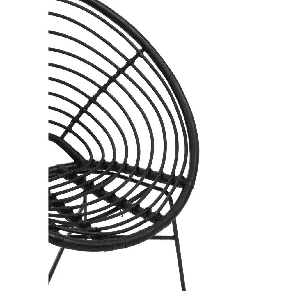 Montrose Black Natural Rattan Round Chair