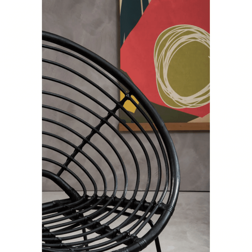 Montrose Black Natural Rattan Round Chair