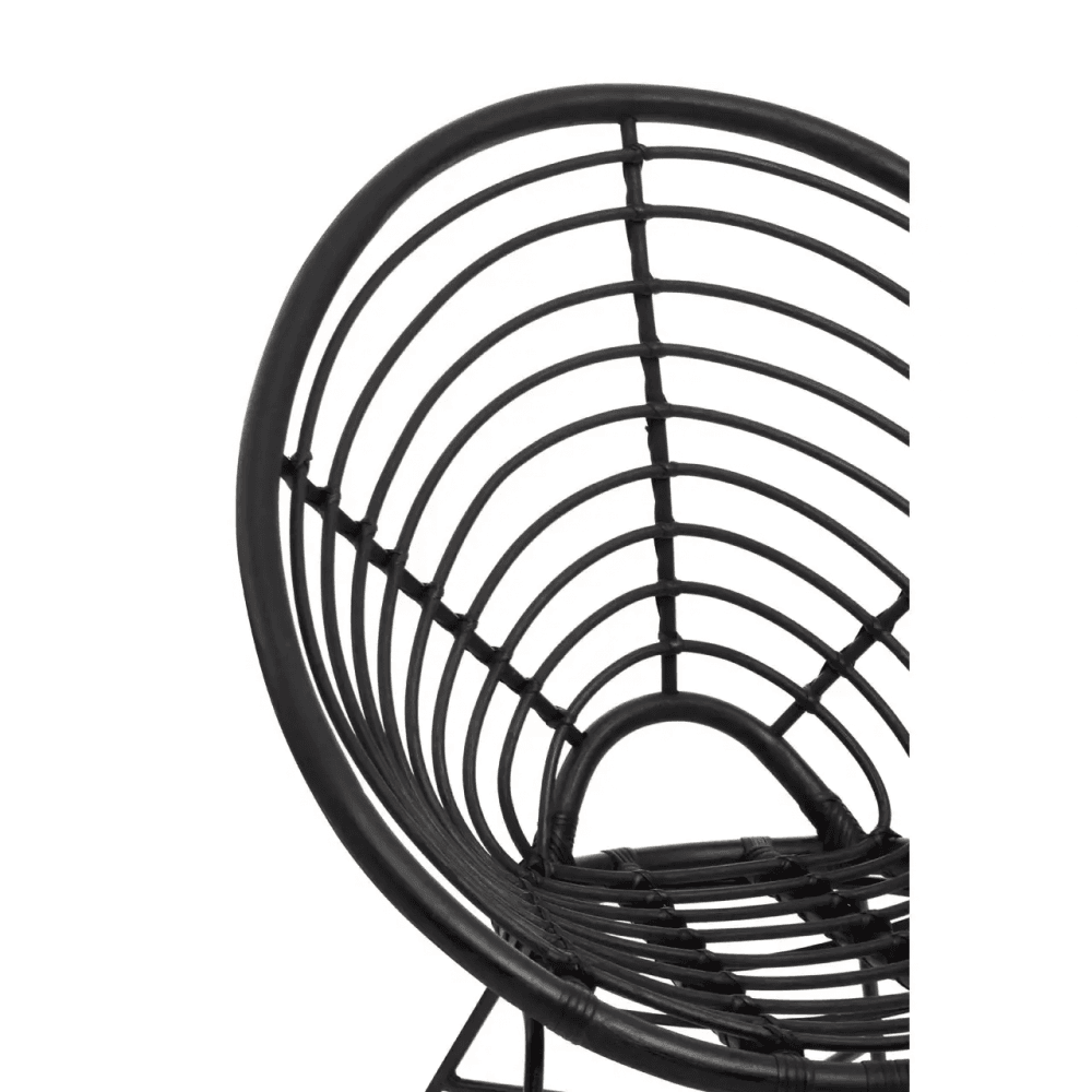 Montrose Black Natural Rattan Round Chair