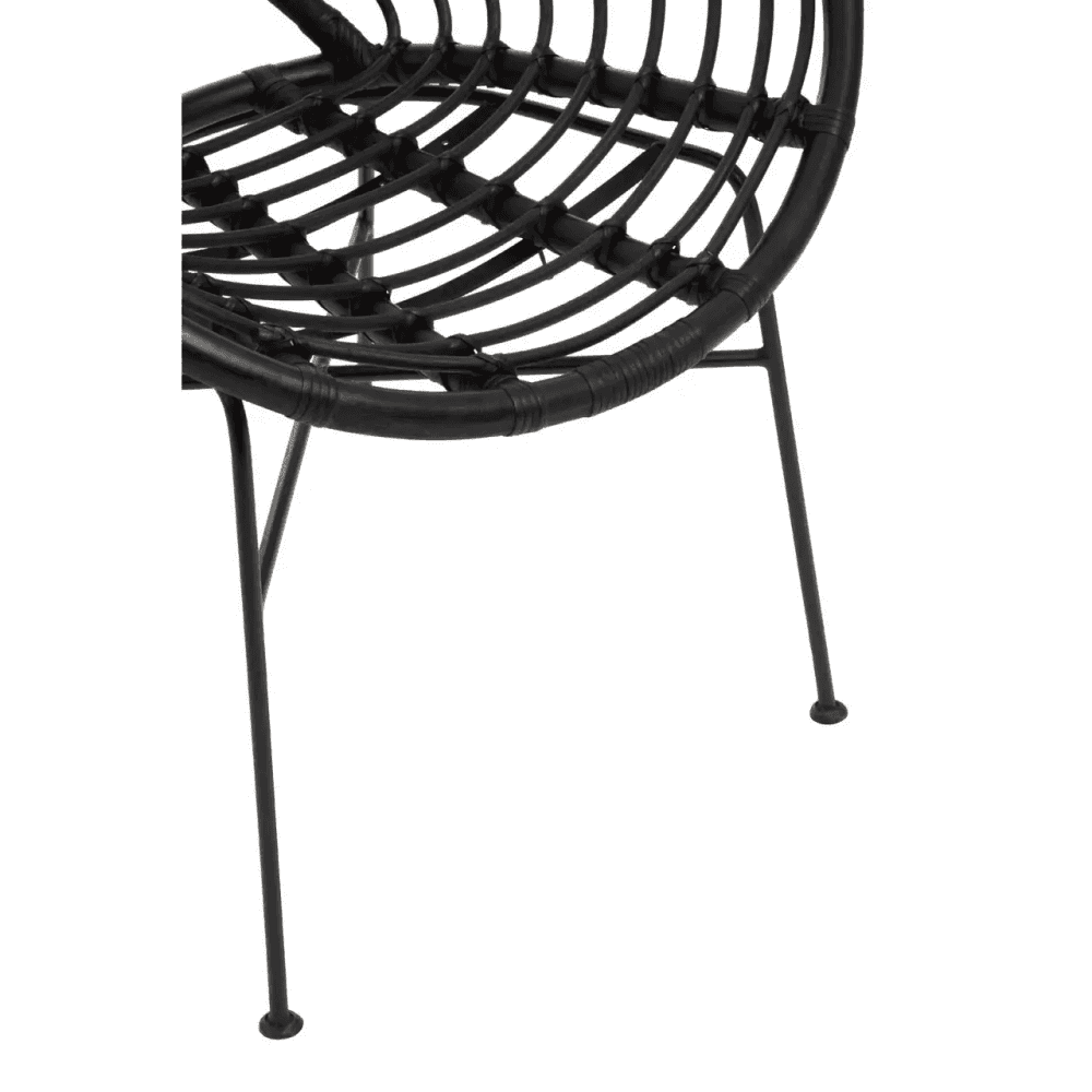 Montrose Black Natural Rattan Round Chair