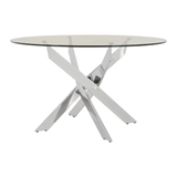 Inspire Round Chrome Intersected Dining Table