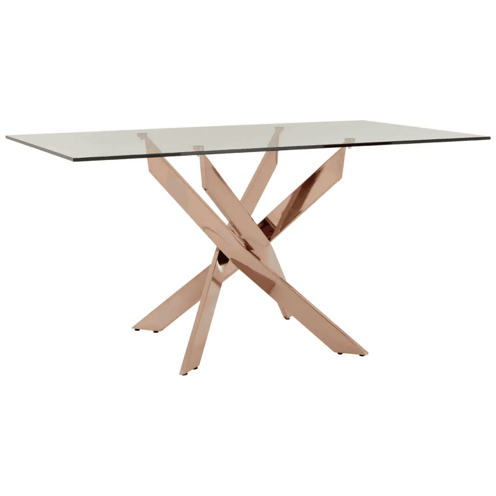 Inspire Rectangular Rose Gold Dining Table
