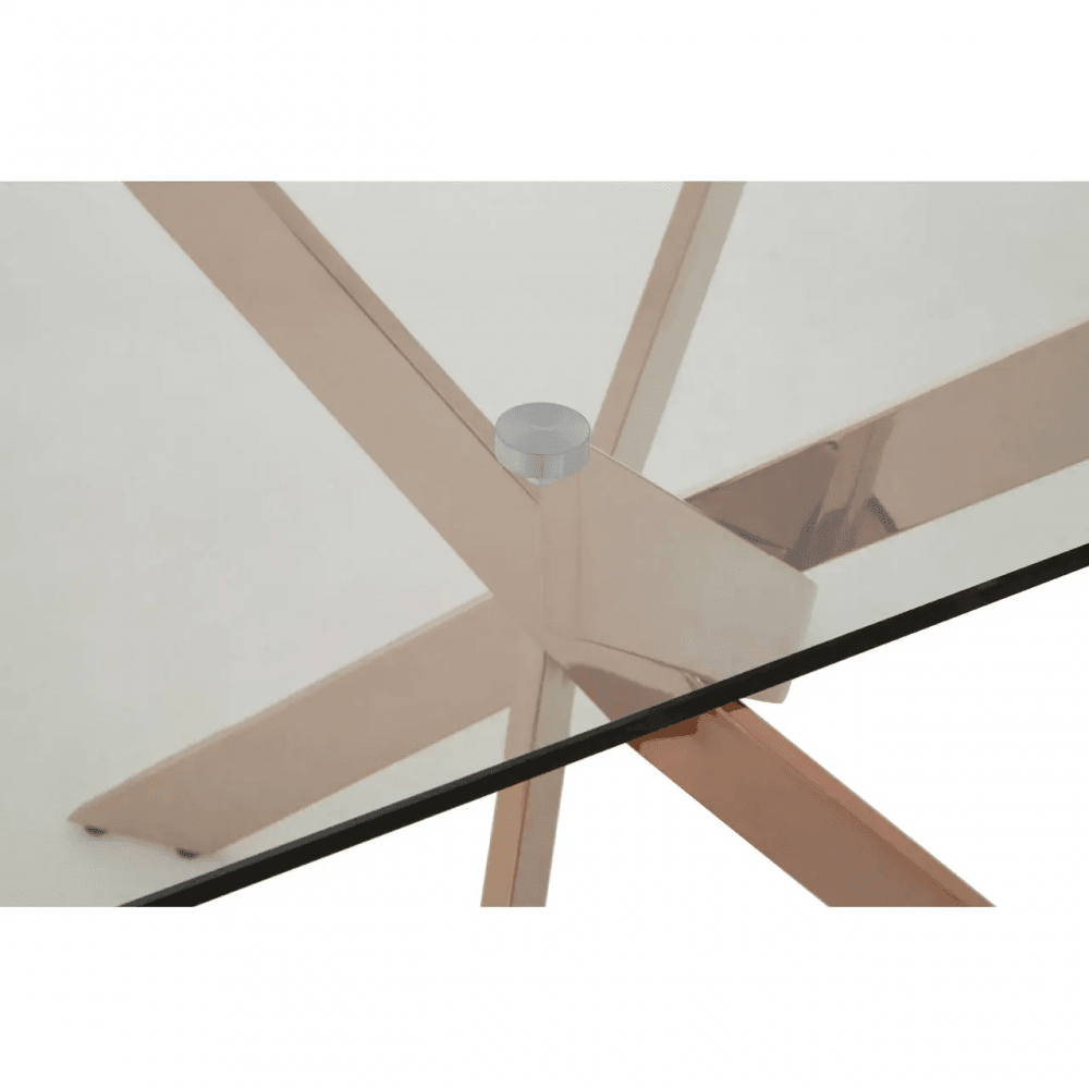 Inspire Rectangular Rose Gold Dining Table