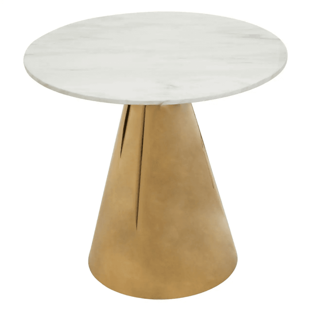 Flora Round White Marble Top Dining Table