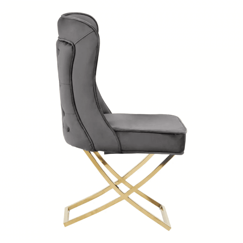 Belleview Button Back Grey Dining Chair
