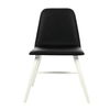 Cassian Black Leather Effect Dining Chair With White Legs