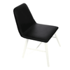 Cassian Black Leather Effect Dining Chair With White Legs